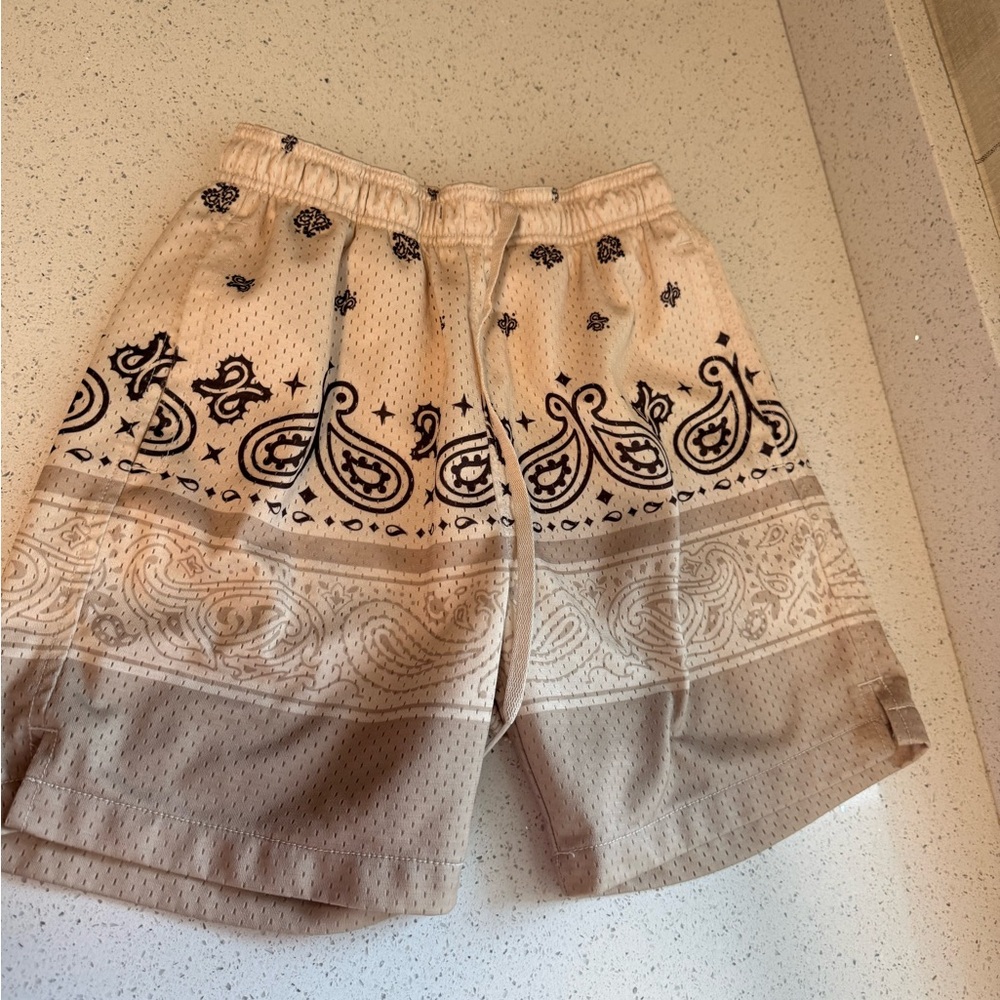 LCKR Tan and Black Paisley Women's Athletic Shorts